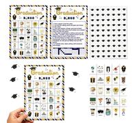 Jeux de remise de diplôme - Jeu 2026 pour 24 joueurs avec jetons de marqueur et carte d'hôte, cartes de bingo amusantes - Pour adultes, hommes, femmes, étudiants, maison, intérieur, extérieur
