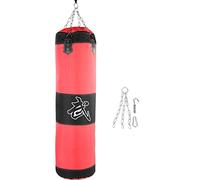 Jeux de Sacs de Sable de Boxe, Sac de Frappe à Suspension par Chaîne Entraînement Vide Crochet de Boxe Sandbag Fight Karaté Punch Punching Sand Bag (1m-Rouge)