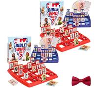 Jeux de société Devinez la Bible Qui Je suis, 24 Cartes de Personnages sacrés Classiques avec des Histoires et des versets de Vie, Jeu de devinettes Amusant en Famille for Les familles(2pcs)