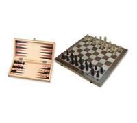 Jeux de société - Échecs Backgammon - Coffret en marqueterie - Pions en bois - 2 joueurs ou plus