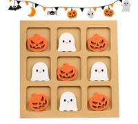 Jeux de Société - Échecs XO en Bois Stratégiques - Jouet de Voyage Halloween pour Échecs pour S'amuser à l'École en Soirée au Dîner à la Maison à la Plage en Voiture en Camping