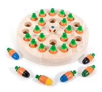 Jeux de Société Enfant à Mémoire Carotte, Couleur Jeux de Mémoire en Bois Jeu de Plateau Montessori Jouets Éducatifs pour Enfants à partir de 3 4 5 Ans Cadeaux Noël Anniversaire