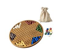 AWHAO Jeux de société familiaux traditionnels de dames chinoises, jeu de stratégie en marbre pour les fêtes de collection multijoueurs, Perles En Bois
