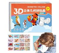 Jeux De Société pour - Ensemble De Puzzles Géométriques en Papier, Kit De Collage Créatif | Activité Éducative Amusante, Pièces Colorées, Conçues pour Les Garçons Filles Adult