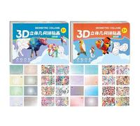 Jeux de société pour, Jouets de Puzzle éducatifs, kit de Puzzle avec pièces géométriques, Ensemble de avec Design coloré, Collage géométrique, Parfait pour Les, Les Adultes, la