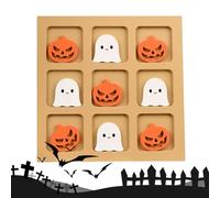 Jeux de Société pour la Famille | Jouet en Bois de Morpion | Jeu D'Échecs Stratégique Halloween pour Voyage en Voiture Avion École Plage Pique-Nique Fêtes Réunions Familiales