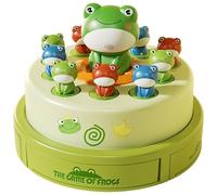 Jeux de société pour tout-petits Bounce and Catch Frog Pop-up Game avec lumière et musique, alimenté par batterie, 3 vitesses, jeux de société développement parent-enfant avec attrape-balles et ti