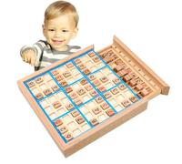 Jeux De Société Sudoku Jouet, Jeu De Société en Bois Sudoku avec Tiroir, Plateau De Jeu en Bois Neuf Carrés, Jouets De Jeu Cérébral De Bureau pour Adultes Et en-fants