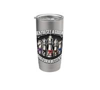Jeux D'échecs Sympas Sur Le Thème Du Bjj Et Du Jiu-jitsu Gobelet isotherme en acier inoxydable double paroi