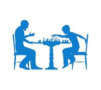 Jeux d'échecs vinyle autocollant mural décoration intérieure maison joueur d'échecs et garçon stickers muraux amovible jeu d'échecs mur Art Murasls petit - 28x42 cm