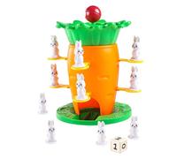Jeux d'équilibrage, puzzle d'équilibre dans la conception d'une tour de carotte, jeu de tour empilable avec 8 figurines de lapin, pour maison école salle de t fête