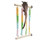Jeux d'escalade écureuils - Décorations interactives en bois drôles - Jouet avec balançoire et escalade pour pétaure - pour extérieur intérieur Hamac jardin balcon petits animaux
