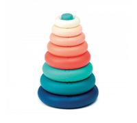 Jeux d'éveil - LUDI - Pyramide - 8 anneaux colorés - Plastique souple - Dès 10 mois