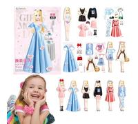 Jeux d'habillage magnétiques, poupées d'habillage | Comment faire et jouer un jeu de jeu de voyage jouet - Poignée confortable. Jeu de rôle de jeu de rôle, cadeau éducatif pour les filles de 4, 5, 6