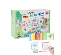 Jeux d'orthographe vocale courte, blocs de lecture en bois, Mots de site vocal court Learning Flash Cards, Jouet d'orthographe d'alphabet en bois pour l'apprentissage précoce