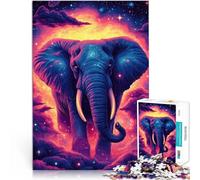 Jeux éducatifs Décoration d'intérieur Éléphant céleste à l'horizon Cosmique Puzzle pour Adolescents 1000 pièces 50x75cm Idées Cadeaux à partir de 14 Ans