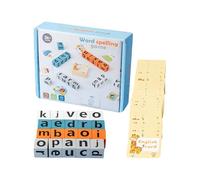 Jeux éducatifs - Jouet en bois interactif pour apprendre l'alphabet et l'orthographe - Jeu d'association de lettres et de blocs - Pour la maison, l'intérieur, la maternelle, anniversaire, Noël, Nouvel