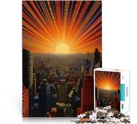 Jeux éducatifs Jouets DIY Tokyo Japon Soleil Levant Puzzle 1000 pièces pour Adultes 38x52cm Cadeaux d'anniversaire à partir de 14 Ans
