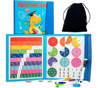 Jeux éducatifs Mathématiques,Jeu Magnétique de Fractions,Puzzle éducatif à Fraction,Jouets Montessori Cercles de Calcul Fraction pour Enfants 3 4 5 6 7 8 9 Ans