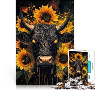 Jeux éducatifs Vache et tournesols Puzzles pour Adultes de 2000 pièces 70x100cm Renforcer l'amour Entre Les Couples Convient aux 14 Ans et Plus