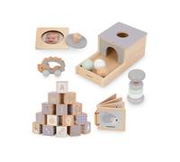 Coffret Jouet Educatif Montessori pour bébé +6 mois - Favorise les compétences Motrices & Manuelles - Jouet en bois éducatif 6 Jeux