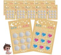 Jeux Gender Reveal,12PCS Cartes Gender Reveal à gratter pour Une Annonce Originale du Sexe,Gender Reveal Games X et O - Boy Or Girl,Moment de surprise -(garçon)