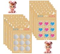 Jeux Gender Reveal,12PCS Cartes Gender Reveal à gratter pour Une Reveal Games X et O - Boy Or Girl,Moment de surprise -(Fille)