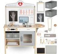 Jeux Imitation Docteur Bois +Accessoires, Cabinet médical, Malette Docteur et Accessoires, Développement Imaginaire
