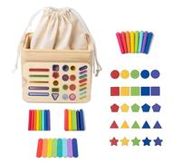 Jeux Montessorí 1 2 3 Ans Hommes Femmes - Tri Formes Bébé Bois avec Jeu Pêche | Activités Sensorielles Couleurs Boîte Multifonctionnelle | Coordination Main Oeil, Jardin d'