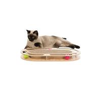 TRIXIE Griffoir carton avec jouet, catnip en bois - 46 x 4 x 25 cm - Pour chat
