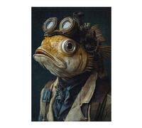 Jeux pour Adolescents 38x26cm/1000pcs Puzzles Funny Steampunk Fish Creature Jeux De Puzzle Relaxants Vacances À La Maison Tuer Le Temps pour Un Anniversaire, Noël 38x26cm/1000pcs