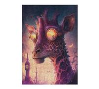 Jeux pour Adolescents 38x26cm/1000pcs Puzzles Steampunk Giraffe Portrait Jeux De Puzzle Relaxants Vacances À La Maison Tuer Le Temps pour Un Anniversaire, Noël 38x26cm/1000pcs