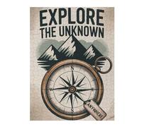 Jeux pour Adolescents 52x38cm/1000pcs Puzzles Explore The Unknown Compass Adventure Jeux De Puzzle Relaxants Vacances À La Maison Tuer Le Temps pour Un Anniversaire, Noël 52x38cm/1000pcs