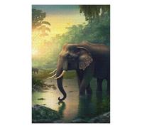 Jeux pour Adolescents 75x50cm/1000pcs Puzzles Elephant in Tropical Sunset Jeux De Puzzle Relaxants Vacances À La Maison Tuer Le Temps pour Un Anniversaire, Noël 75x50cm/1000pcs