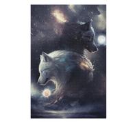 Jeux pour Adolescents 75x50cm/1000pcs Puzzles Two Wolves in The Moonlight Jeux De Puzzle Relaxants Vacances À La Maison Tuer Le Temps pour Un Anniversaire, Noël 75x50cm/1000pcs