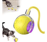 Jeux pour Chat,Jouet Chat Interactif, Boule électrique Automatique Rechargeable pour Chats Chien, Jouet C hat Qui Bouge Seul, Balle interactive chat pour Compatible sols et moquettes (yellow)