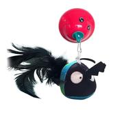 Jeux pour chats avec - Jouets pour chats d'intérieur avec son gazouillant - Accessoires pour animaux de compagnie avec fil rétractable au toucher, divertissement intérieur pour chatons contre l'ennui