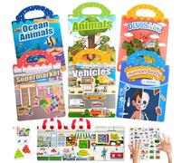 Jeux pour enfants Cadeau Fille Garçon 3 4 5 ans : jouet Montessori réutilisable Livre d'autocollants à partir de 3-4-5-6 ans Filles Garçons Jeux de voyage Jeux éducatifs Cadeau d'anniversaire pour