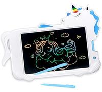 Jeux pour Enfants Tablette Licorne LCD Graphique et Dessin - Tableau Lumineux Fille 8,5 Pouces, Idées Jeux Cadeaux pour Anniversaire et Noël pour Enfants de 3 à 8 ans. - Bleu