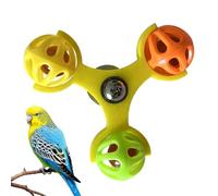 Jeux pour oiseaux interactifs, moulin à rotation complète de 360 degrés pour enrichissement, jouet moineaux avec boule et cloche rotative | pour perruches inséparables Conuri Calopsite
