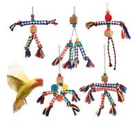 Jeux pour oiseaux pour cocorites - Jouet coloré en corde pour l'alimentation des perroquets | Jeu interactif d'alimentation avec corde à mâcher pour oiseaux adapté aux perruches Conuri Cotorr