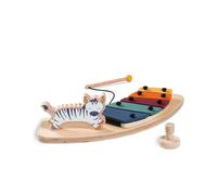 Hauck Plateau pour chaise haute Play Music – Xylophone bois FSC® combinable Play Tray – Zebra White