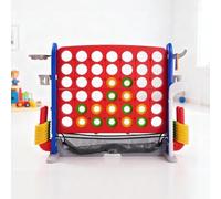 Jeux Puissance 4 Géant Réglable Hauteur avec 42 Anneaux Géants 1 Filet,Jeu de Stratégie avec Porte-Anneaux,Levier de Réinitialisation pour Enfants Adultes,Jeu d'Extérieur/Intérieur pour Enfants Et Fam