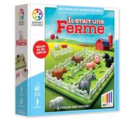 SmartGames - Il était Une Ferme - Jeu de Réflexion - Construisez des enclos séparés pour Chaque espèce - 60 Défis de Niveaux Différents - 1 Joueur - pour Enfants à Partir de 5 Ans