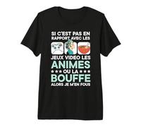 Jeux Video Les Animes Ou La Bouffe Japon Animé Cadeau Manga T-Shirt Haut de Gamme