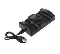 Jeux vidéo Station de charge Double chargeur universelle noire alimentée par USB pour contrôleur sans fil PS3 Move -A