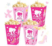 JeVenis 12 PCS boîte à popcorn rose boîte à bonbons rose boîte à cadeaux let's go sacs à friandises sacs à friandises pour fille fête d'anniversaire douceur nuptiale