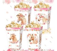JeVenis 12 pcs fournitures pour fêtes de chevaux boîtes à popcorn pour chevaux boîtes à friandises sacs à cookies snacks pour une fête d'anniversaire sur le thème de l'ouest du cowboy cowgirl