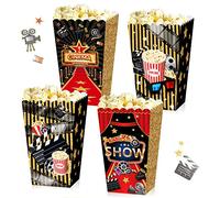JeVenis 12Pcs Fournitures de Soirée Cinéma Boîtes à Popcorn de Petite Taille Movie Night Fournitures de Fête à Thème de Film Cotillons de Soirée Cinéma Sacs de Soirée Cinéma