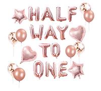 JeVenis 15 PCS Or Rose à mi-Chemin d'une bannière à mi-Chemin d'une décoration d'anniversaire de Fille